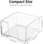 Acrylic Sticky Note Holder, 3 x 3 Crystal Clear Acrylic Notepad Holder Sticky Note Dispenser for Dorm Room and Office Desk Organizer - Image 8