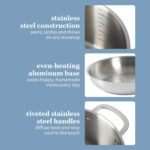 Sur La Table Kitchen Essentials Chef's Deck 10 Piece Stainless Steel Non Toxic Pots and Pans Kitchen Cookware Set w/Triply Encapsulated Base - Induction Safe - Image 6