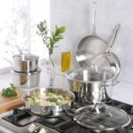 Sur La Table Kitchen Essentials Chef's Deck 10 Piece Stainless Steel Non Toxic Pots and Pans Kitchen Cookware Set w/Triply Encapsulated Base - Induction Safe - Image 8
