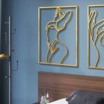 Glamativity 4 Pack Gold Wall Art Décor, Minimalist Single Line Real Metal Wall Art, Woman's Body Shape Abstract Wall Art (Gold Classic Style, 17 x 11.8'') - Image 10