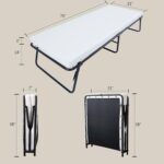 LEISUIT Foldaway Guest Bed Cot - Portable Folding Bed Frame with Thick Memory Foam Mattress for Spare Bedroom & Office - Image 3