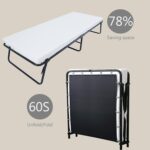 LEISUIT Foldaway Guest Bed Cot - Portable Folding Bed Frame with Thick Memory Foam Mattress for Spare Bedroom & Office - Image 4