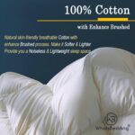 WhatsBedding Feather Down Fiber Comforter King Size, 100% Cotton Duvet Insert for All Season, Hotel Collection, 8 Corner Loops, 90x106 in - Image 3