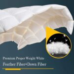 WhatsBedding Feather Down Fiber Comforter King Size, 100% Cotton Duvet Insert for All Season, Hotel Collection, 8 Corner Loops, 90x106 in - Image 5