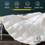 WhatsBedding Feather Down Fiber Comforter King Size, 100% Cotton Duvet Insert for All Season, Hotel Collection, 8 Corner Loops, 90x106 in - Image 6