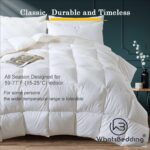 WhatsBedding Feather Down Fiber Comforter King Size, 100% Cotton Duvet Insert for All Season, Hotel Collection, 8 Corner Loops, 90x106 in - Image 7