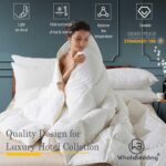 WhatsBedding Feather Down Fiber Comforter King Size, 100% Cotton Duvet Insert for All Season, Hotel Collection, 8 Corner Loops, 90x106 in - Image 8