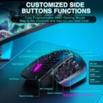 SM809 Pro Wireless MMO Gaming Mouse with 9 Side Buttons,24000 DPI,Triple Connectivity (2.4G/BT5.0/Wired) RGB MMO Mouse for Gamer,16 Programmable Macros,Up to 350H Battery Life,Black - Image 6