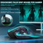 SM809 Pro Wireless MMO Gaming Mouse with 9 Side Buttons,24000 DPI,Triple Connectivity (2.4G/BT5.0/Wired) RGB MMO Mouse for Gamer,16 Programmable Macros,Up to 350H Battery Life,Black - Image 9