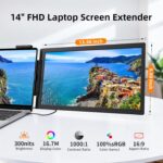 Laptop Screen Extender, 14" 1080P IPS Portable Monitor Travel Monitor for 14-16.5" Laptops with USB-C/HDMI Port, Plug and Play Attachment Screen for Windows/Mac/Android/Switch/PS5/Xbox - Image 4