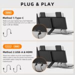 Laptop Screen Extender, 14" 1080P IPS Portable Monitor Travel Monitor for 14-16.5" Laptops with USB-C/HDMI Port, Plug and Play Attachment Screen for Windows/Mac/Android/Switch/PS5/Xbox - Image 7