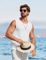 COOFANDY Mens Casual Tank Tops 2 Pack Waffle Knit Sleeveless Shirt Breathable Tank Shirts Summer Muscle Tee - Image 3