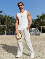 COOFANDY Mens Casual Tank Tops 2 Pack Waffle Knit Sleeveless Shirt Breathable Tank Shirts Summer Muscle Tee - Image 4