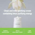 ROVECTIN Calming Lotus Water Cream - Lightweight Moisturizer Face Cream for Oily, Combination Skin | 75% Lotus Water Extract For Skin Purifying, Anti-Aging | Vegan Korean Skincare (2.1 fl.oz, 60ml) - Image 3