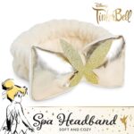 Disney Spa Headband, Soft, Plush, Adjustable, and Fun Hair Accessory for Skincare and Makeup Routines, Tinker Bell - Gold by Belle Maison - Image 3