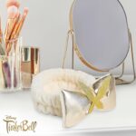 Disney Spa Headband, Soft, Plush, Adjustable, and Fun Hair Accessory for Skincare and Makeup Routines, Tinker Bell - Gold by Belle Maison - Image 6