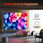 [Auto Keystone] Mini Projector with WIFI and Bluetooth, Pericat Portable Movie Projector with 210° Rotatable, 4K 1080P Home Theater Projector Compatible with Smartphone, TV Stick, Laptop, HDMI, USB - Image 6