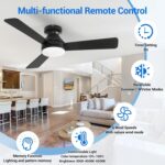 Ceiling Fans with Lights, 42 Inch Low Profile Ceiling Fan with Light and Remote Control, Reversible, LED Dimmable for Bedroom Living Room Indoor/Outdoor Patio Use - Image 3