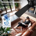Ceiling Fans with Lights, 42 Inch Low Profile Ceiling Fan with Light and Remote Control, Reversible, LED Dimmable for Bedroom Living Room Indoor/Outdoor Patio Use - Image 7