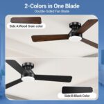 Ceiling Fans with Lights, 42 Inch Low Profile Ceiling Fan with Light and Remote Control, Reversible, LED Dimmable for Bedroom Living Room Indoor/Outdoor Patio Use - Image 8