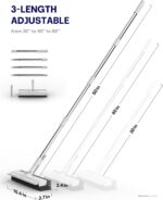 Floor Scrub Brush with Long Handle, 3 in 1 Scrape and Heavy-Duty Stiff Bristle Floor Scrubber Brush with Squeegee and Tweezer for Cleaning Tile Wall Deck Bathroom Patio Garage Kitchen (White) - Image 7