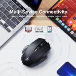 Bluetooth Mouse,[Upgraded] Rechargeable Wireless Mouse (BT 5.0/4.0+2.4G Hz),Computer Mouse with Visible Battery Level, 4 Adjustable DPI, Portable PC Mouse for MacBook Chromebook,Black - Image 3