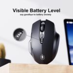 Bluetooth Mouse,[Upgraded] Rechargeable Wireless Mouse (BT 5.0/4.0+2.4G Hz),Computer Mouse with Visible Battery Level, 4 Adjustable DPI, Portable PC Mouse for MacBook Chromebook,Black - Image 4