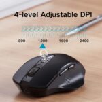 Bluetooth Mouse,[Upgraded] Rechargeable Wireless Mouse (BT 5.0/4.0+2.4G Hz),Computer Mouse with Visible Battery Level, 4 Adjustable DPI, Portable PC Mouse for MacBook Chromebook,Black - Image 5