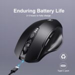 Bluetooth Mouse,[Upgraded] Rechargeable Wireless Mouse (BT 5.0/4.0+2.4G Hz),Computer Mouse with Visible Battery Level, 4 Adjustable DPI, Portable PC Mouse for MacBook Chromebook,Black - Image 6