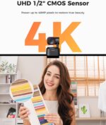 OBSBOT Tiny 2 Lite 4K Webcam for PC, AI Tracking PTZ Streaming Camera with 1/2" Sensor, Gesture Control, 60 FPS, HDR, Microphones, Web Camera for Desktop Computer, Laptop, Meeting, Video Calls, etc. - Image 3