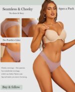 FINETOO 6 Pack Women’s Underwear Seamless Bikini Panties Low Rise Cheeky Underwear Stretch Hipster Brief for Ladies - Image 4