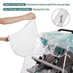 Double Stroller Rain Cover, Waterproof Weather Shield for Side by Side Baby Double Stroller, Twins Stroller Cover for Rain/Wind/Snow/Cold/Dust, Baby Outdoor Accessories - Image 5