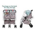Double Stroller Rain Cover, Waterproof Weather Shield for Side by Side Baby Double Stroller, Twins Stroller Cover for Rain/Wind/Snow/Cold/Dust, Baby Outdoor Accessories - Image 6