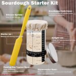 Sourdough Starter Kit, Sourdough Starter Jar Glass, Sourdough Bread Baking Supplies, Includes Starter Jar with Cloth Cover, Date Marked Feeding, Scraper, Thermometer Band and More (600 ml) - Image 7
