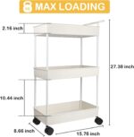 Baby Diaper Caddy, Plastic Movable Cart for Newborn Nursery Essentials Diaper Storage Caddy Organizer for Changing Table & Crib, Easy to Assemble, Beige - Image 3