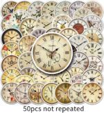 Vintage Clock Stickers-50Pcs Retro Clock Waterproof Vinyl Decals for Adult Teen Kids Cup Water Bottles Laptop Luggage Computer Mobile Phone Guitar Skateboard Decoration - Image 8