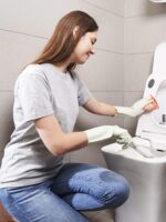 LANON wahoo Skin-Friendly Cleaning Gloves, Dishwashing Kitchen Gloves with Cotton Flocked Liner, Reusable, Non-Slip, Canary Green, Medium - Image 6