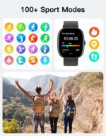 Fitness Tracker 2025 Ver. (Answer/Make Calls), 1.85" Smart Watch Fitness Watches for Women Men with 24/7 Heart Rate Blood Oxygen Monitor Sleep Tracker 100+ Sport Modes IP68 Waterproof (Black) - Image 4
