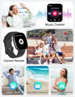 Fitness Tracker 2025 Ver. (Answer/Make Calls), 1.85" Smart Watch Fitness Watches for Women Men with 24/7 Heart Rate Blood Oxygen Monitor Sleep Tracker 100+ Sport Modes IP68 Waterproof (Black) - Image 8