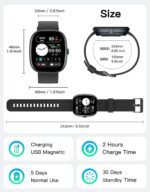 Fitness Tracker 2025 Ver. (Answer/Make Calls), 1.85" Smart Watch Fitness Watches for Women Men with 24/7 Heart Rate Blood Oxygen Monitor Sleep Tracker 100+ Sport Modes IP68 Waterproof (Black) - Image 9