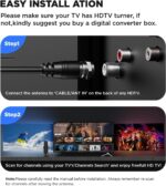 2025 Upgraded TV Antenna for Smart TV Indoor 1200+ Miles Long Range Reception HD Digital TV Antenna with Amplifier Signal Booster for Local Channels Supports 4K 1080p and 18ft HD Cable - Image 5