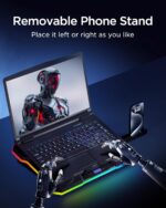 ChillCore Laptop Cooling Pad, RGB Lights Laptop Cooler 9 Fans for 15.6-19.3 Inch Laptops, Gaming Laptop Fan Cooling Pad with 8 Height Stands, 2 USB Ports - A21 Blue - Image 8