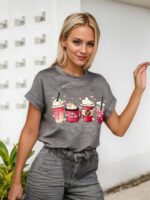 Womens Graphic T-Shirts Teen Girls Cute Sunflower Print Casual Tee Tops Dandelion Vintage Flowers Summer Wildflowers Shirt - Image 3