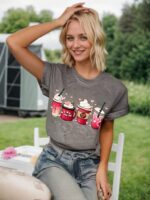 Womens Graphic T-Shirts Teen Girls Cute Sunflower Print Casual Tee Tops Dandelion Vintage Flowers Summer Wildflowers Shirt - Image 5