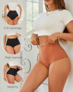 UNDER THE SEA Seamless Underwear for Women High Waisted V-shaped Back Briefs Soft No Show Womens Panties 4 Pack S-XXL - Image 5