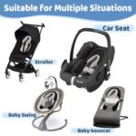 Pro Goleem Car Seat Head Support Infant, Soft Infant Car Seat Insert, 2 in 1 Carseat Head Support for Newborn, Perfect for Car Seat, Stroller, Swing, Bouncer, Gray and Black - Image 7