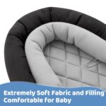 Pro Goleem Car Seat Head Support Infant, Soft Infant Car Seat Insert, 2 in 1 Carseat Head Support for Newborn, Perfect for Car Seat, Stroller, Swing, Bouncer, Gray and Black - Image 8