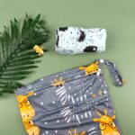 ALVABABY 2pcs Cloth Diaper Wet Dry Bags Waterproof Reusable with Two Zippered Pockets Travel Beach Pool Daycare Soiled Baby Items Yoga Gym Bag for Swimsuits or Wet Clothes LZ1920 - Image 4