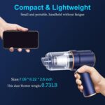 KMM Handheld Car Vacuum Cleaner, 9000Pa Vacuum Cleaner and Air Duster, 120W High Power Hand Held Vacuum with LED Light and Multi-Nozzles for Car, Home, Office, Pet - Image 6