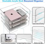 Paper Organizer Letter Tray, 4 Pack Acrylic Stackable Desk File Organizer,Clear Office Organizer for File Paper, Ipad, Letter, A4 Office File, Books, Notes, Etc - Image 7